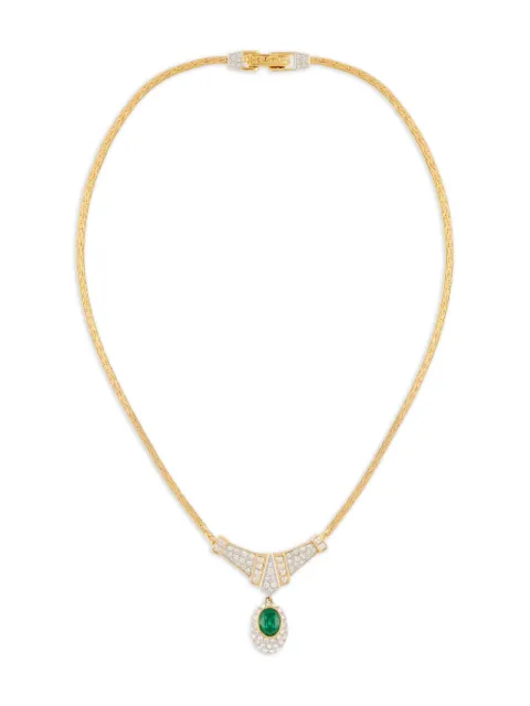 Susan Caplan Vintage 1980s Attwood & Sawyer emerald necklace