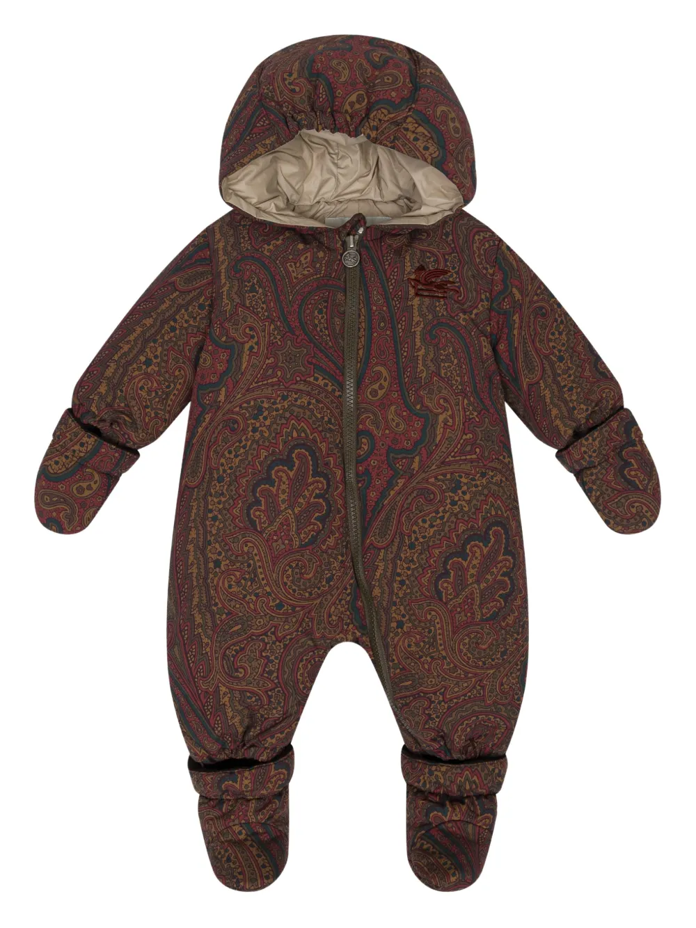 ETRO KIDS paisley logo snowsuit - Marrone