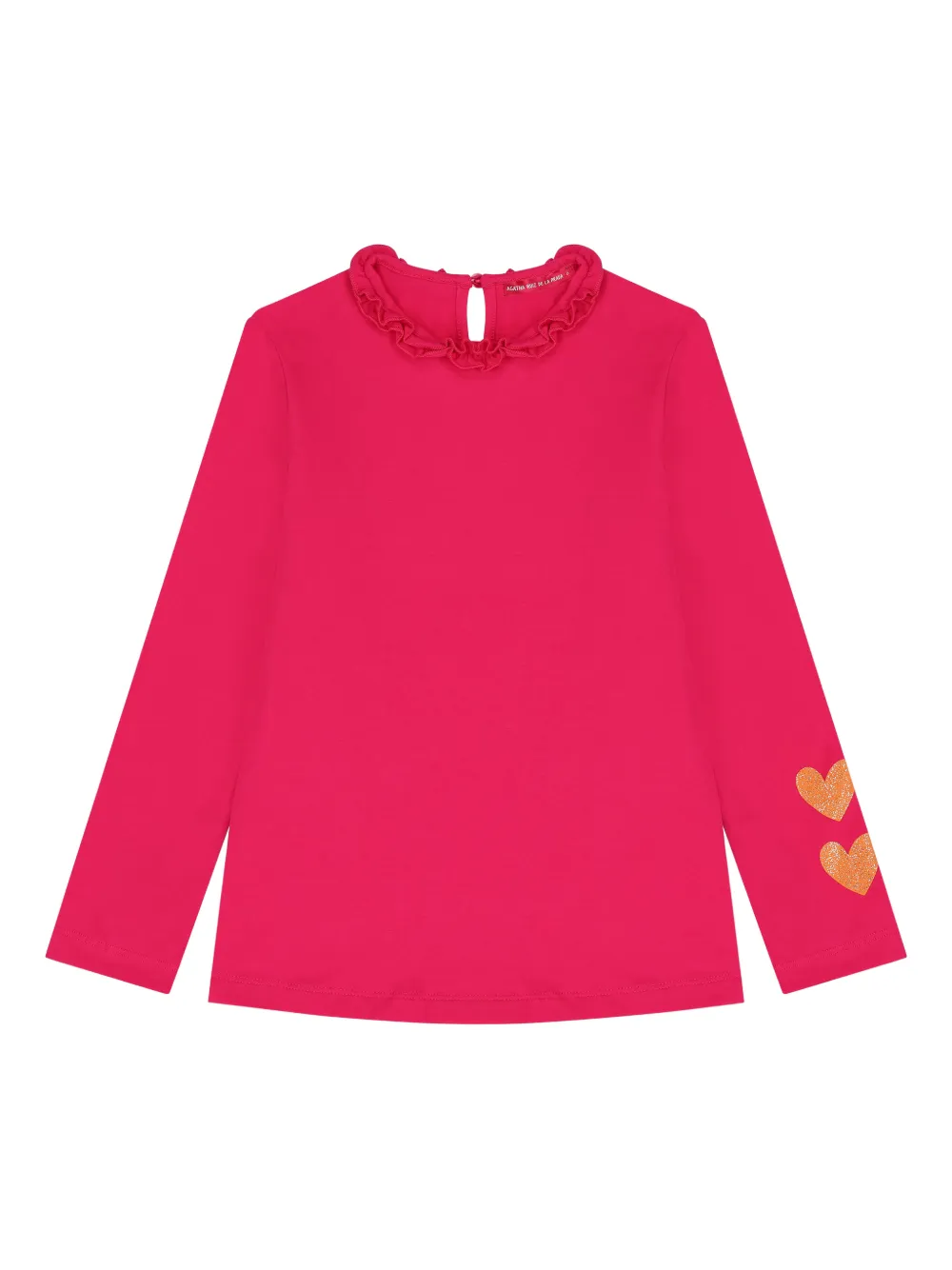 AGATHA RUIZ DE LA PRADA glittery-hearts ruffled jersey - Rosa