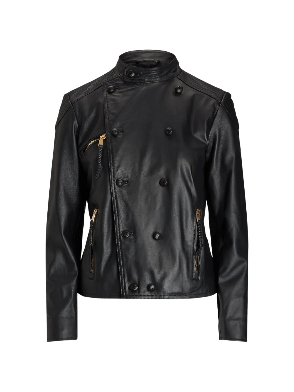 Polo Ralph Lauren double-breasted leather jacket - Schwarz