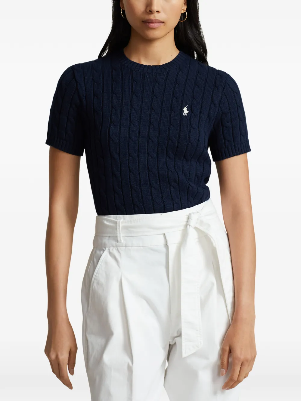 Polo Ralph Lauren Kabelgebreid T-shirt Blauw