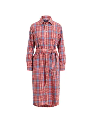 polo ralph lauren belted printed silk midi dress Polo Ralph Lauren Belted Silk-Blend Shirtdress