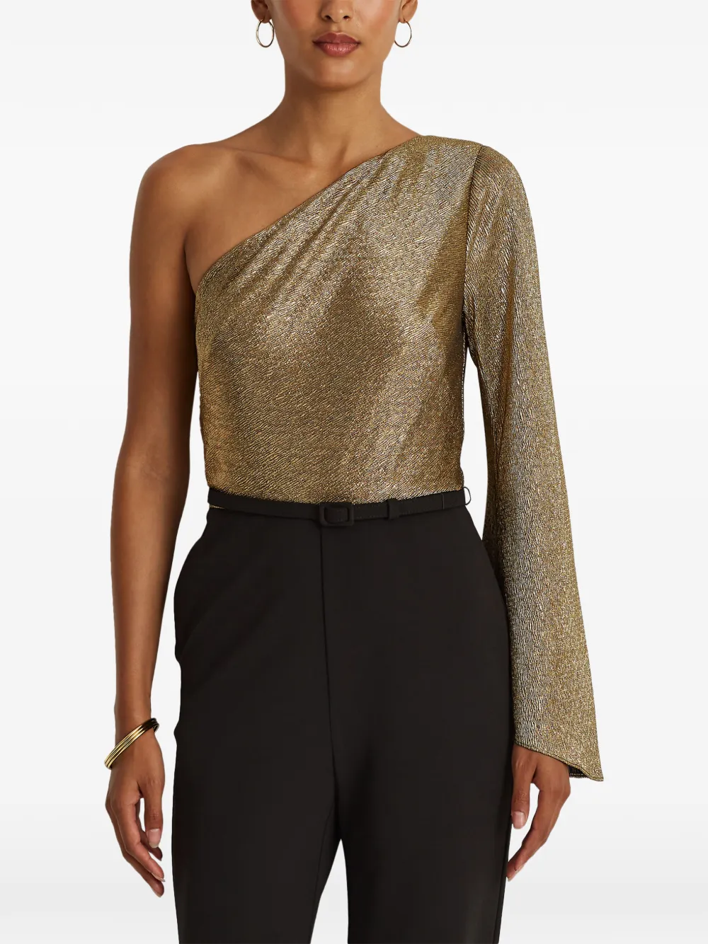 Polo Ralph Lauren one-shoulder belted jumpsuit - Nero