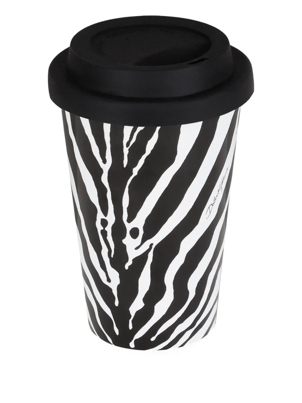 Dolce & Gabbana zebra-print ceramic travel mug - Bianco