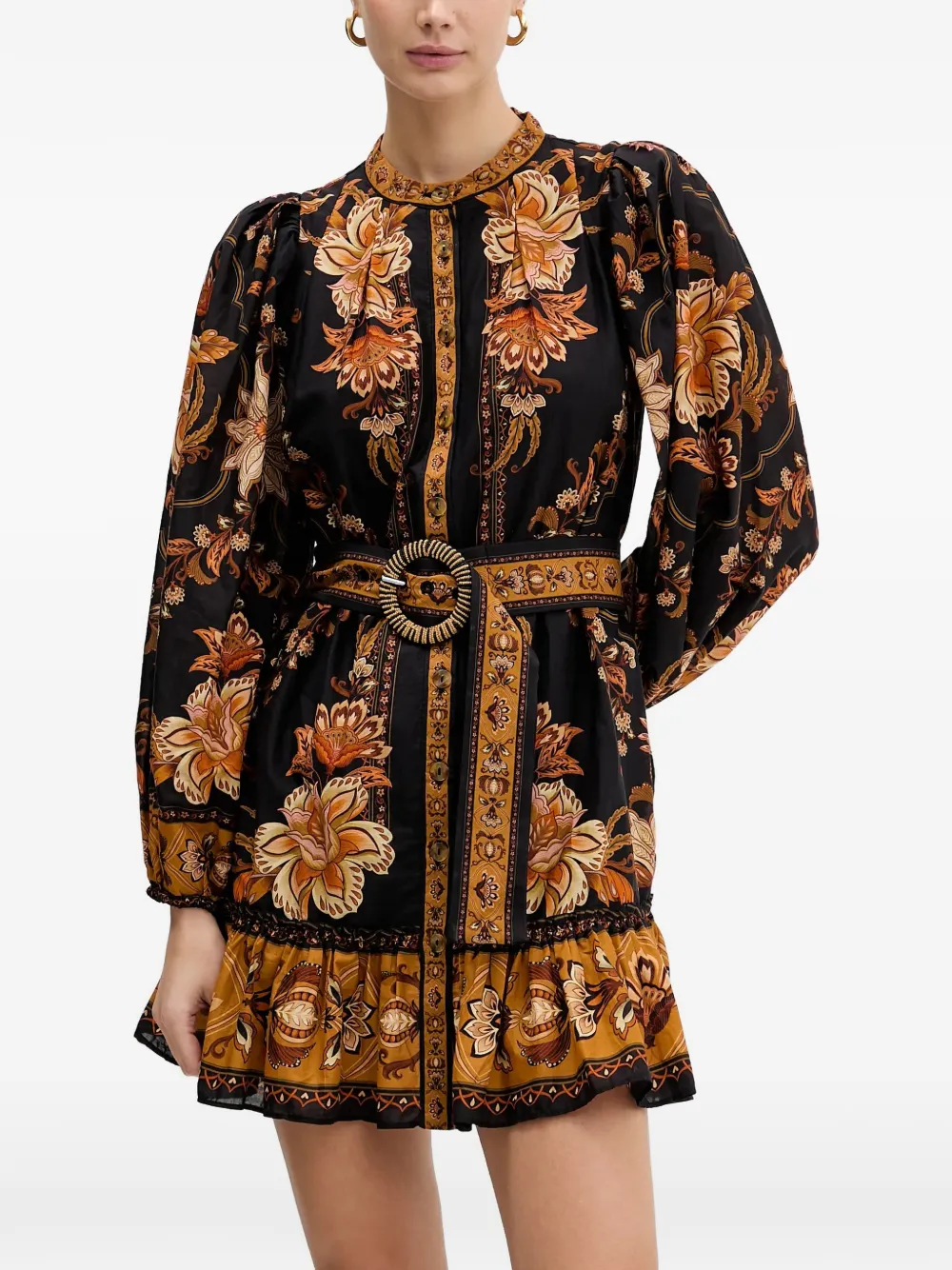 FARM Rio Majestic Garden mini dress - Nero