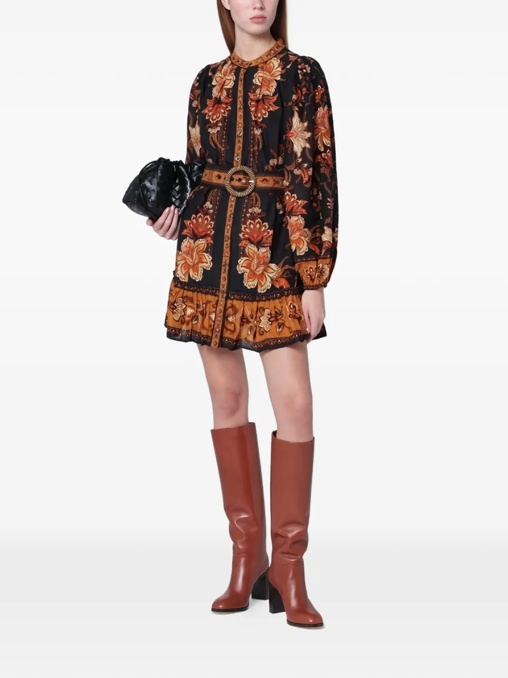 FARM Rio Majestic Garden mini dress - Nero