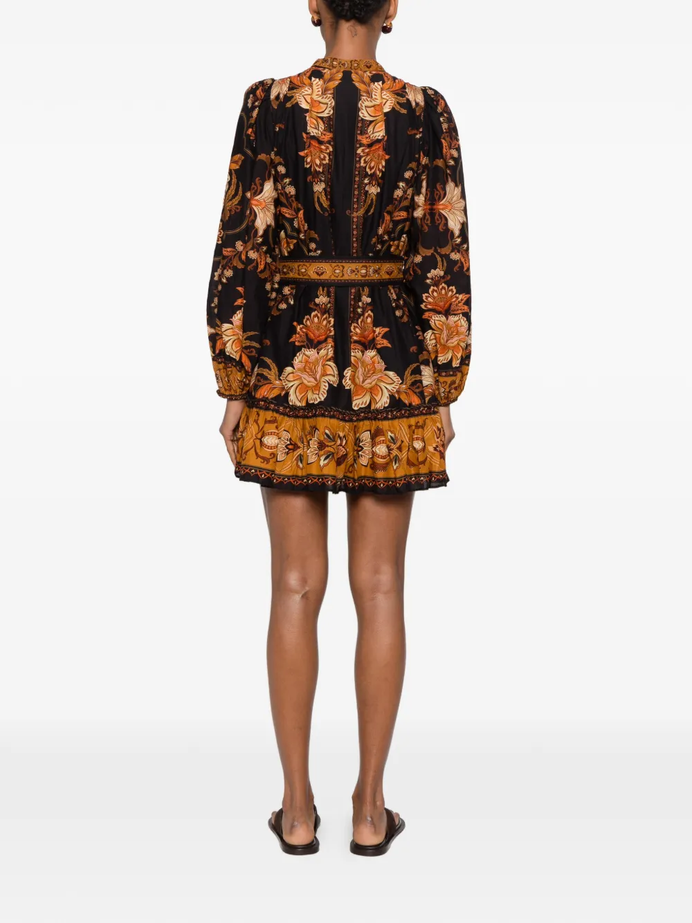 FARM Rio Majestic Garden mini-jurk Zwart
