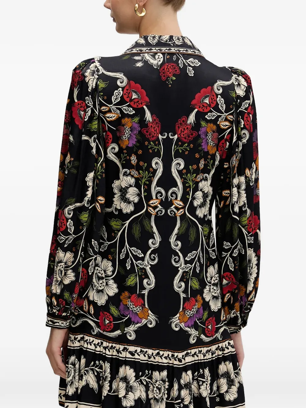 FARM Rio Rococo Flowers mini-jurk Zwart