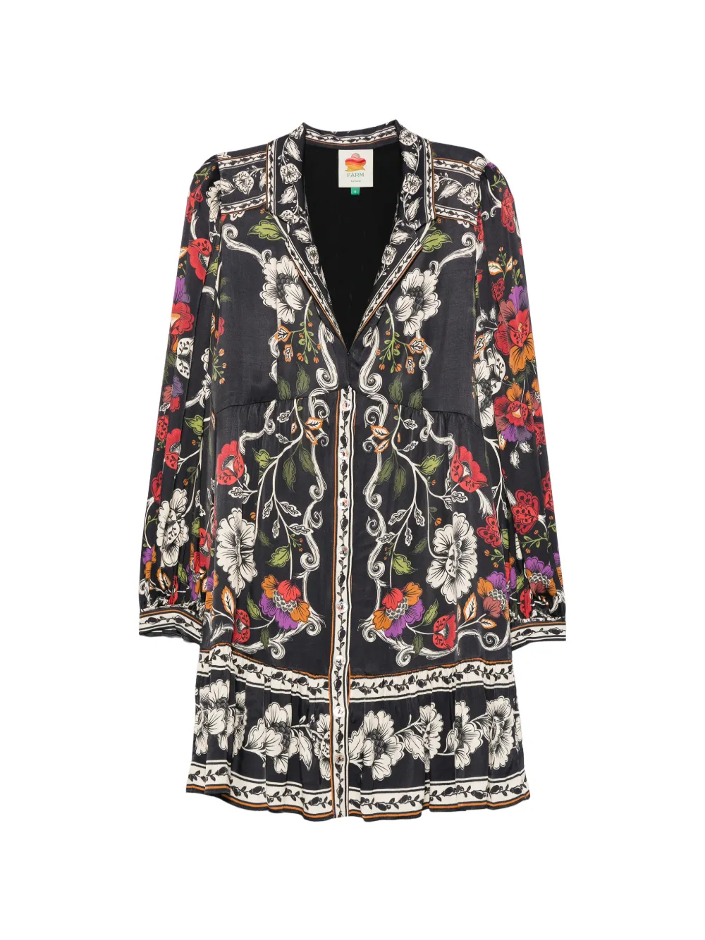 FARM Rio Rococo Flowers mini dress - Schwarz