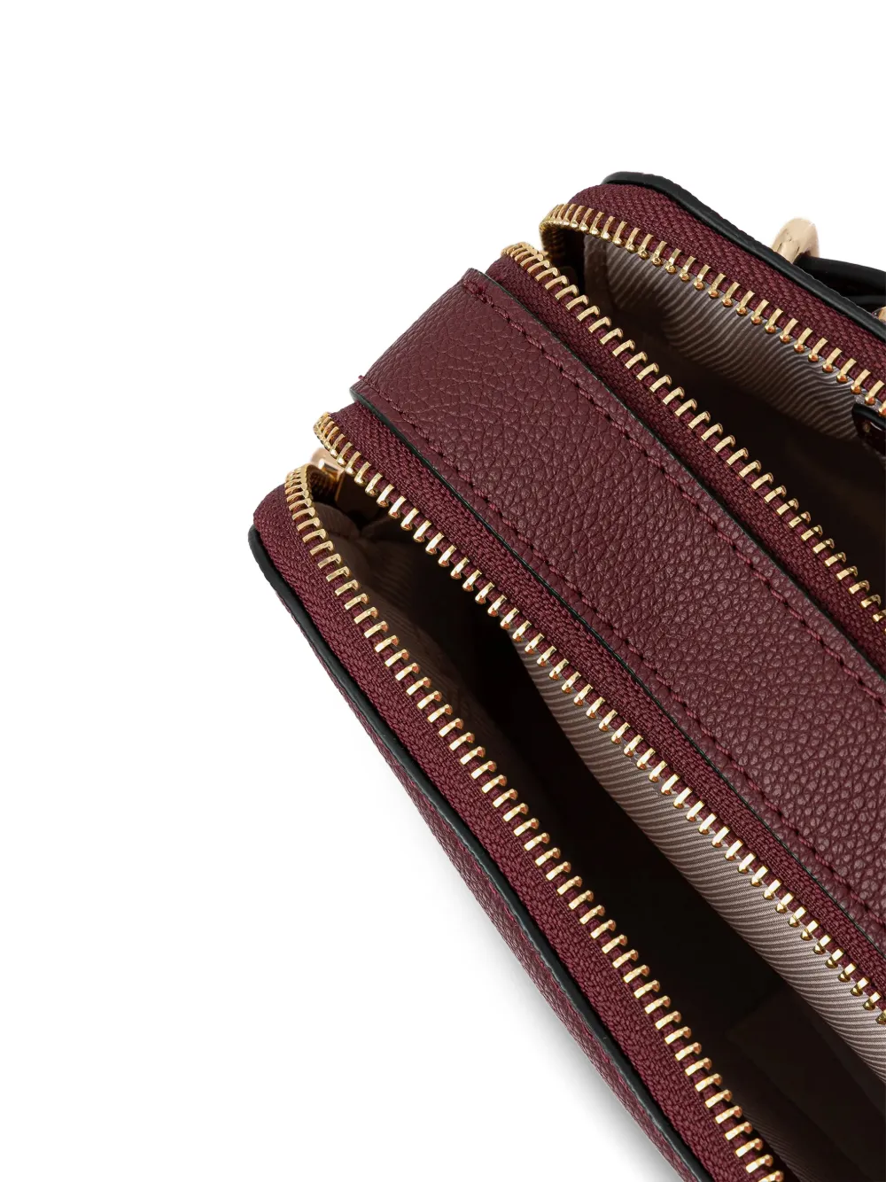  Twinset Buckle Satchel Cross Body Bag - Red 