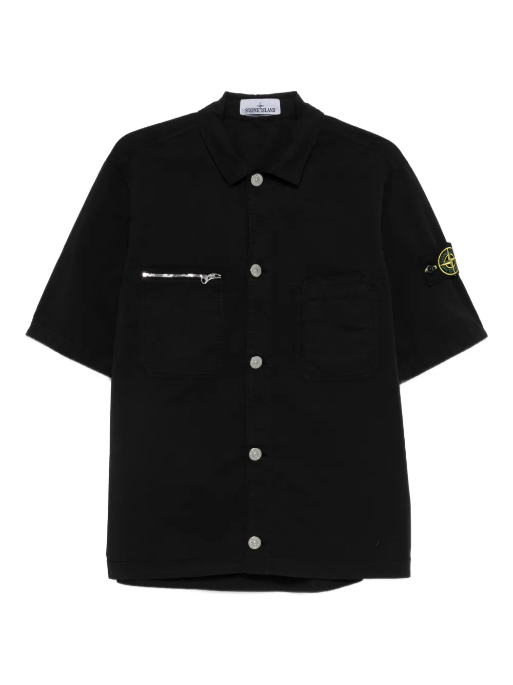 Stone Island zi- pocket short-sleeve shirt | Black | Image 1
