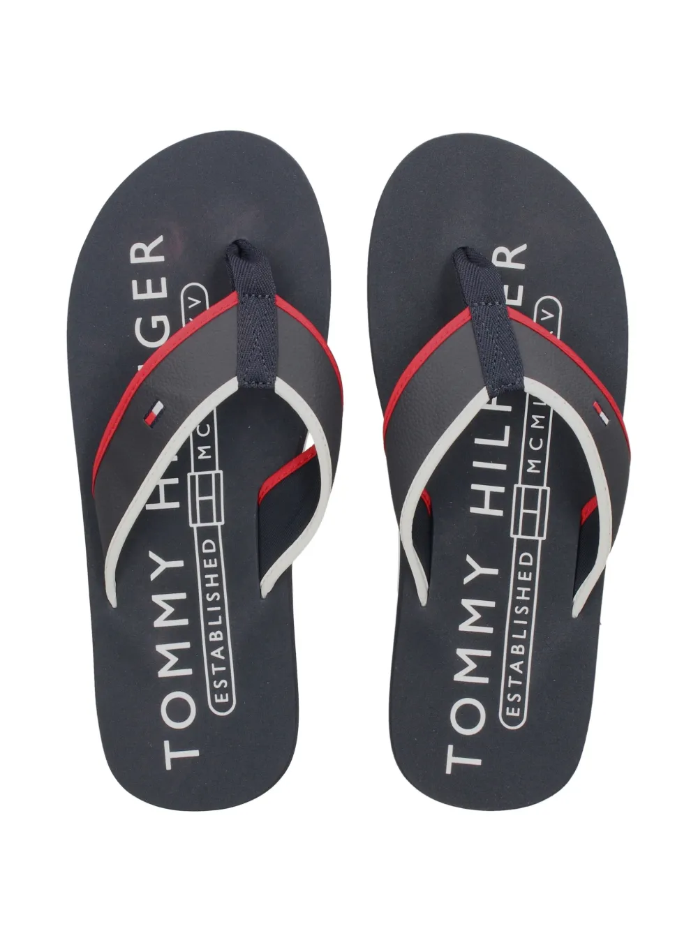 Tommy Hilfiger striped slides Blauw