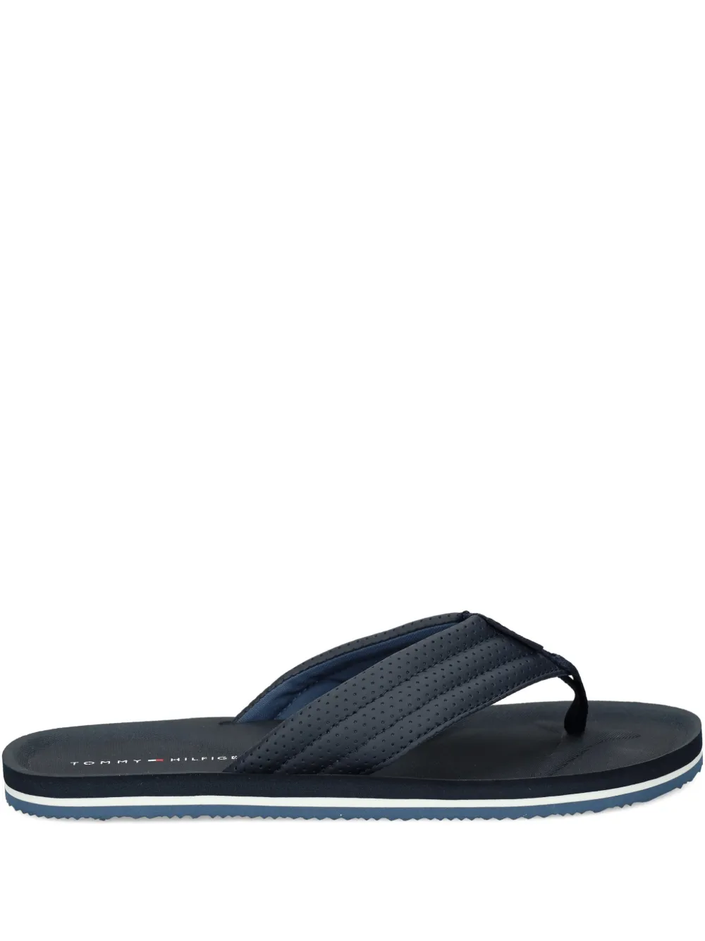 Tommy Hilfiger striped perforated flip-flops | Blue | Image 1