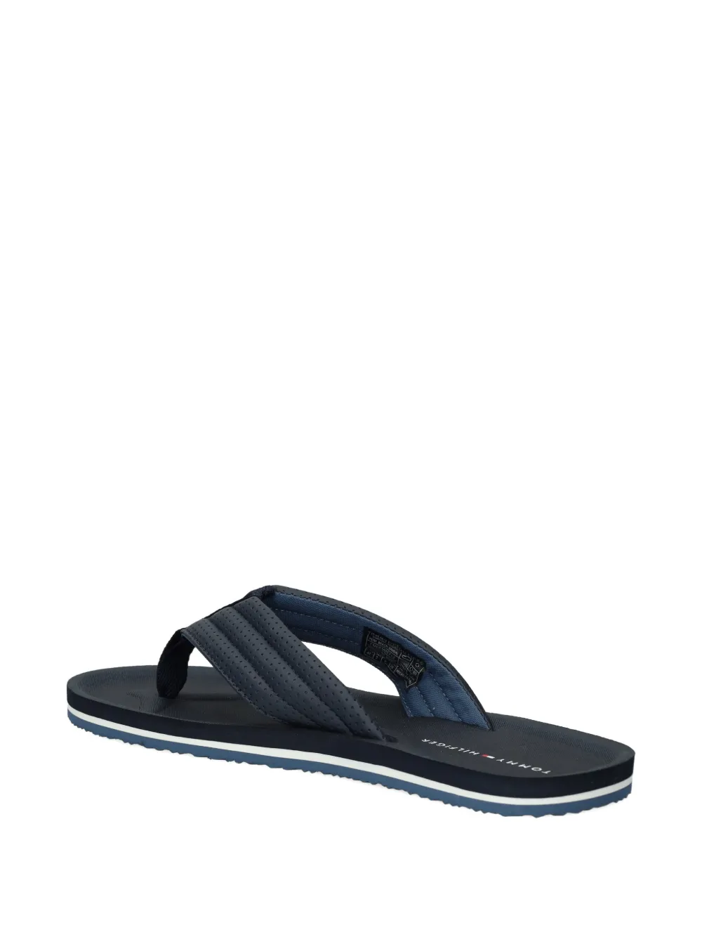 Tommy Hilfiger striped perforated flip-flops Blauw