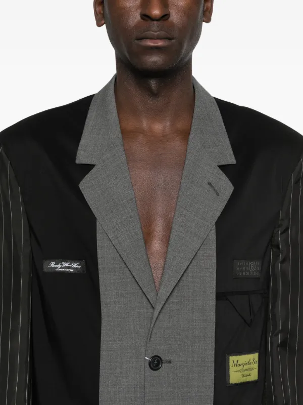 MM6 Maison Margiela ストライプ ジャケット | ブラック | FARFETCH JP