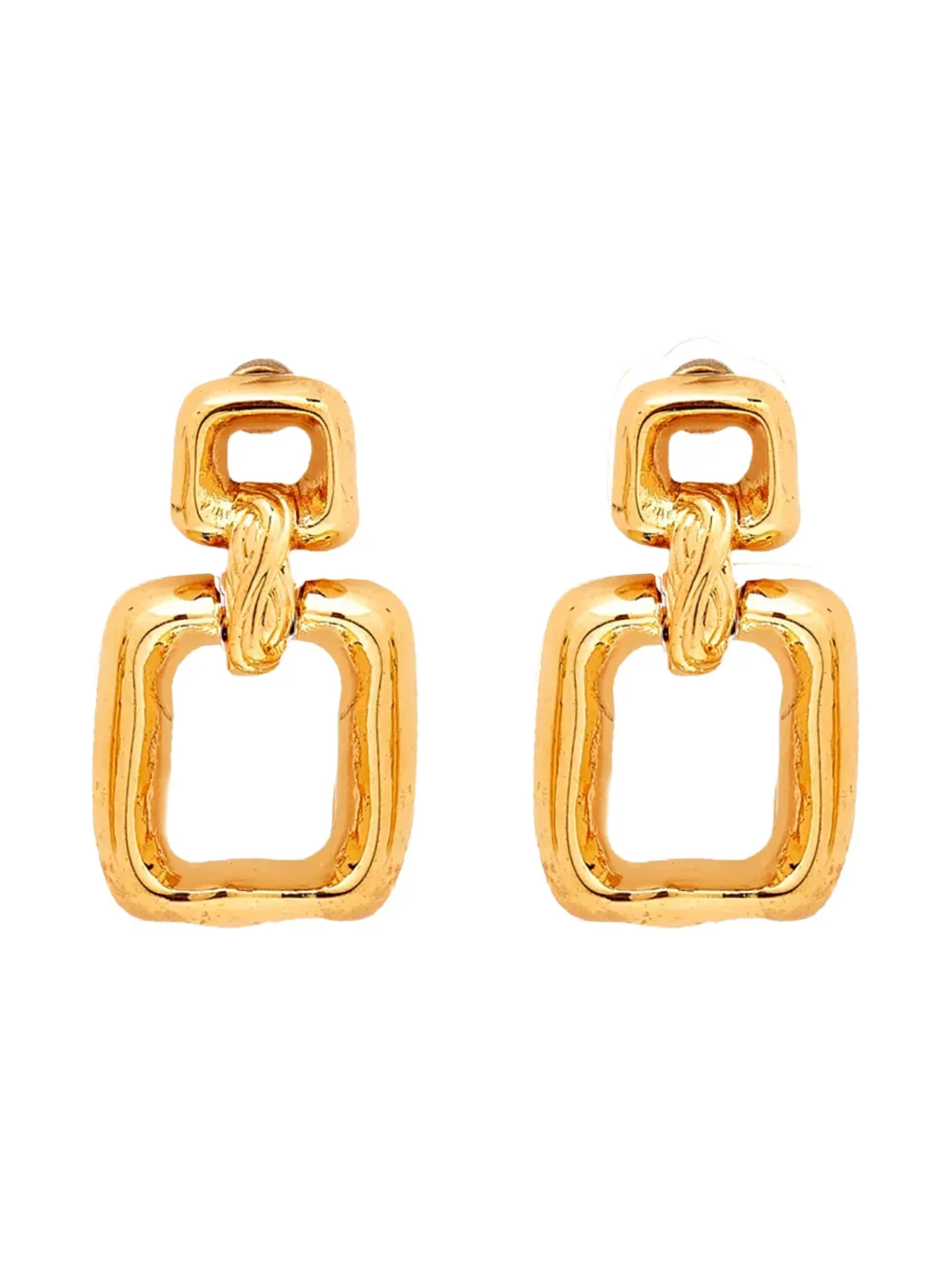 Nina Ricci Pre-Owned 1980s square door knocker earrings - Oro