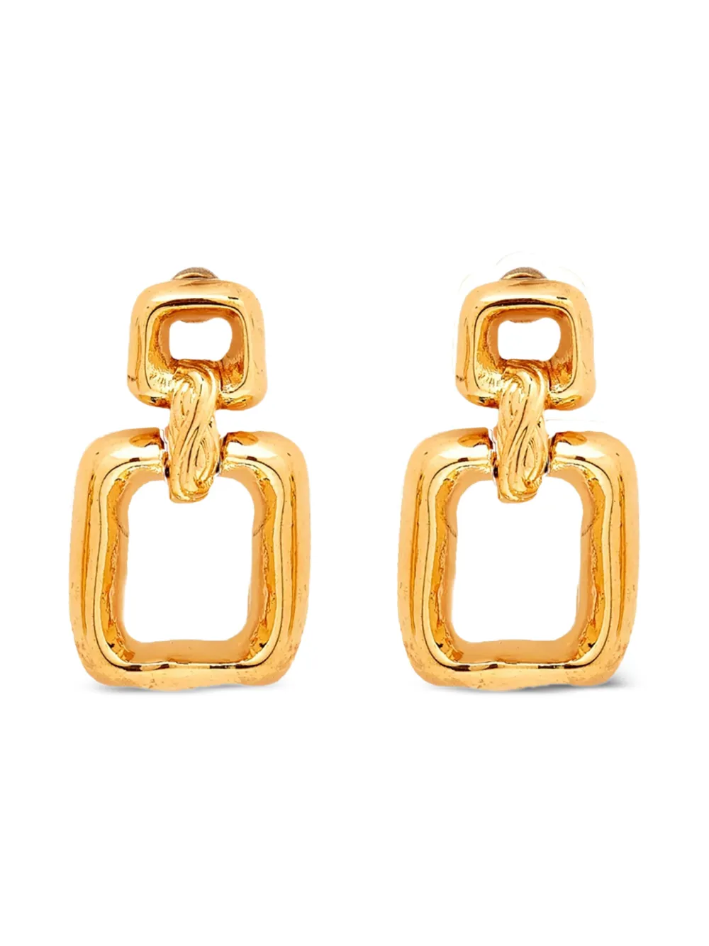 Nina Ricci Pre-Owned 1980s square door knocker earrings - Gold