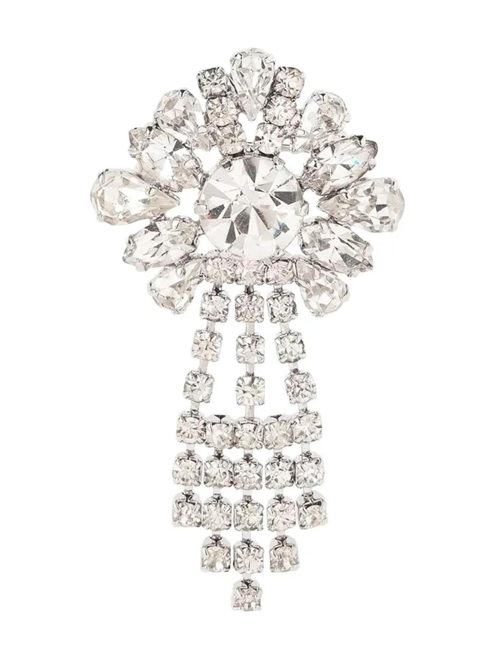 Susan Caplan Vintage 1970s drop crystal brooch - Argento