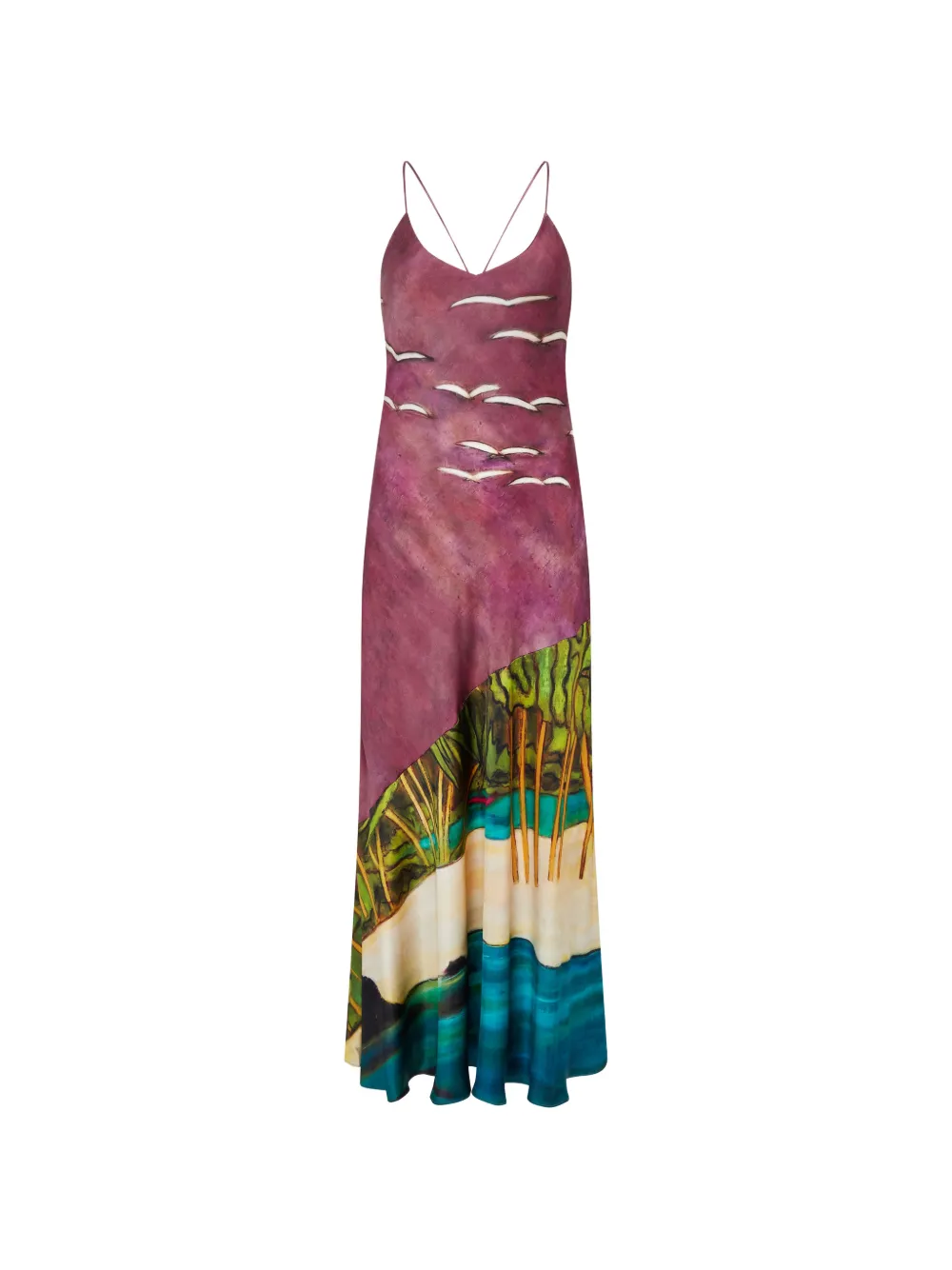 Donde Esteban La Sierra graphic-print maxi dress - Viola