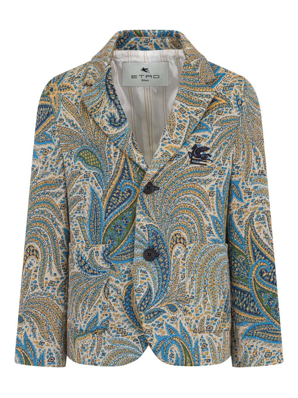 ETRO KIDS paisley-print logo-detail blazer - Blu