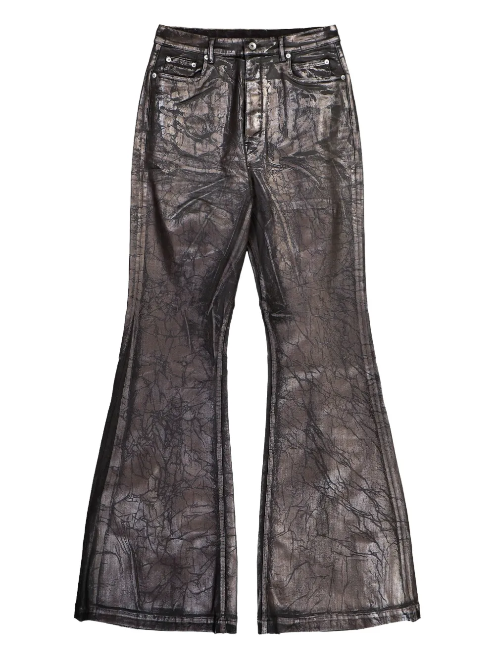 Rick Owens DRKSHDW crackled-effect flared jeans - Grigio