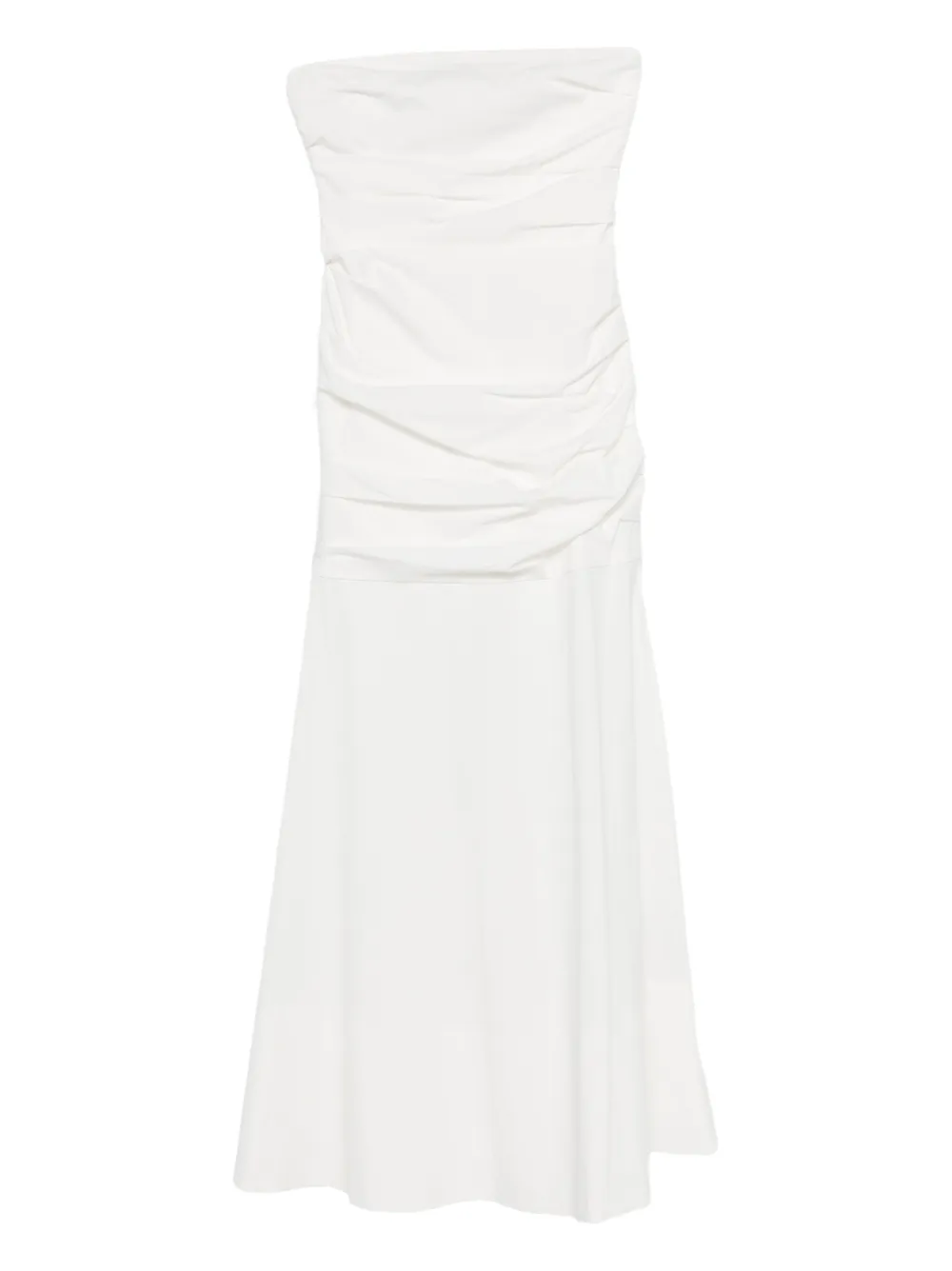 St. Agni ruched midi dress - Bianco