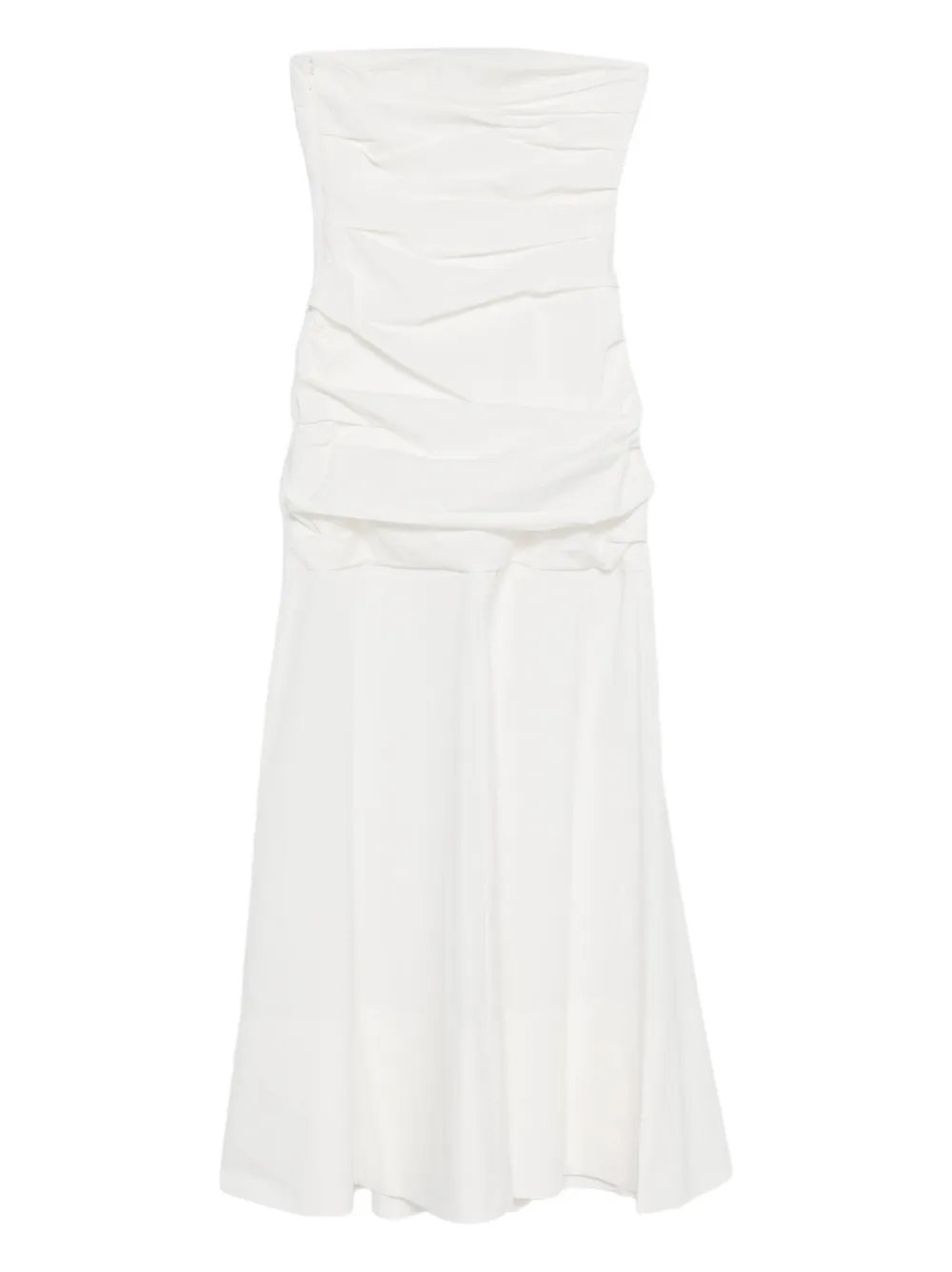 St. Agni ruched midi dress - Wit