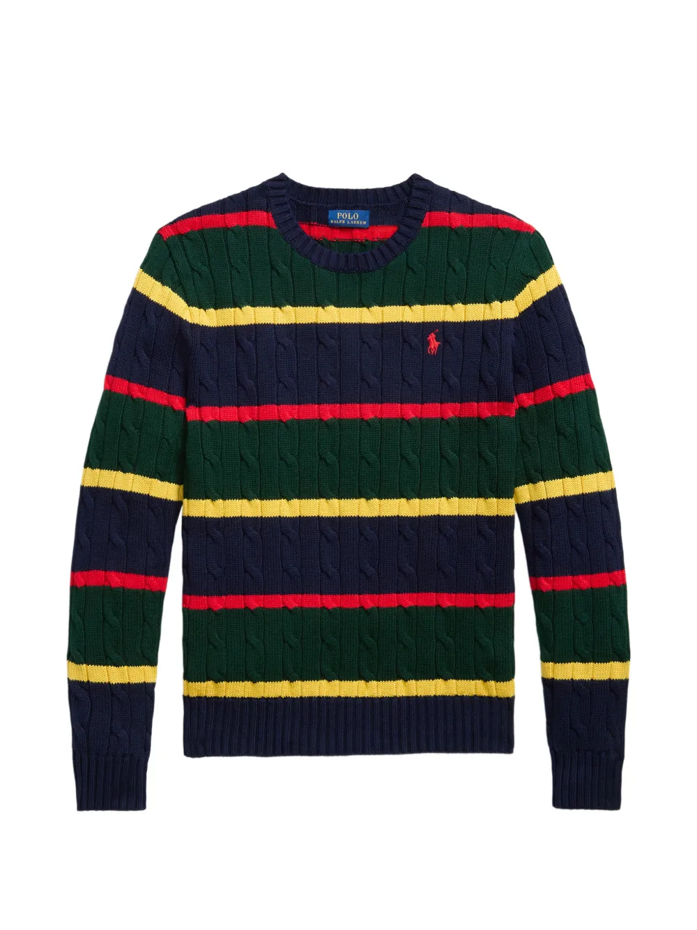 Polo Ralph Lauren striped-pattern cable-knit sweater - Blu