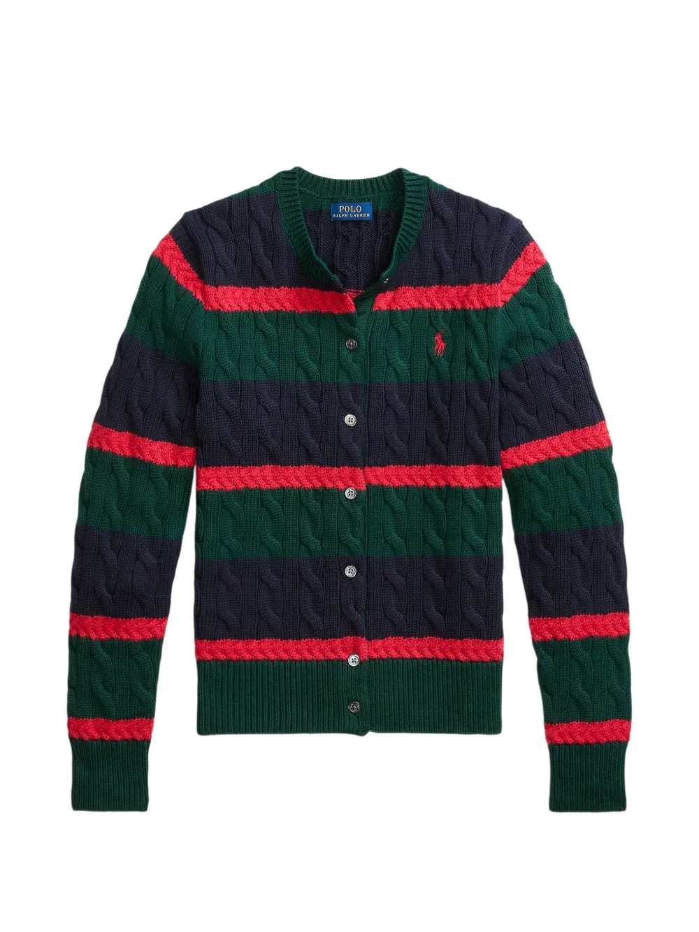 Polo Ralph Lauren striped cable-knit cardigan - Blu