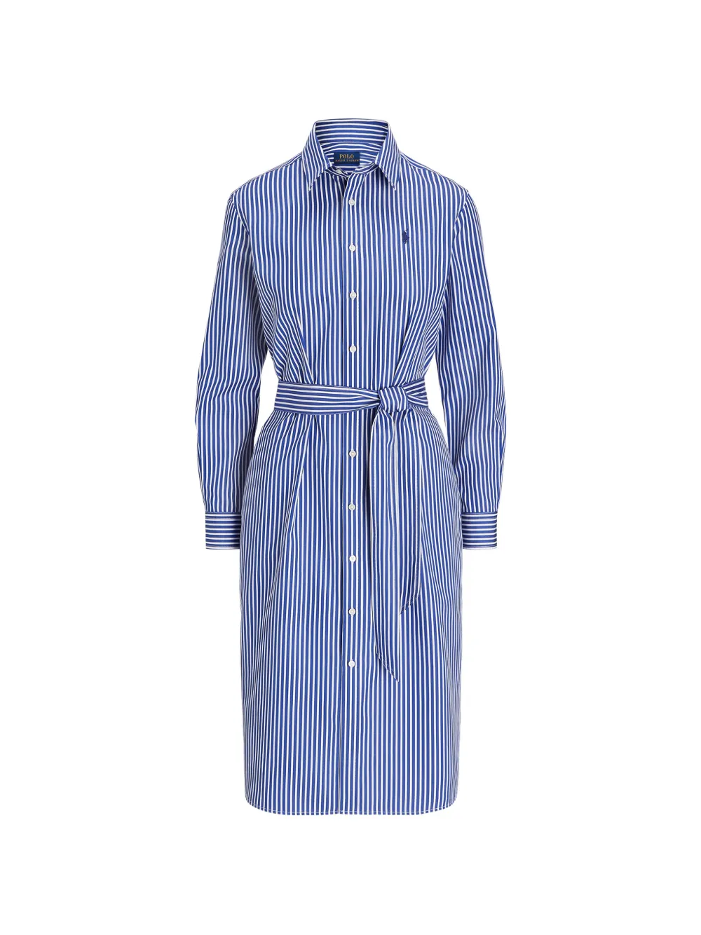 Polo Ralph Lauren striped-pattern belted midi dress - Blu