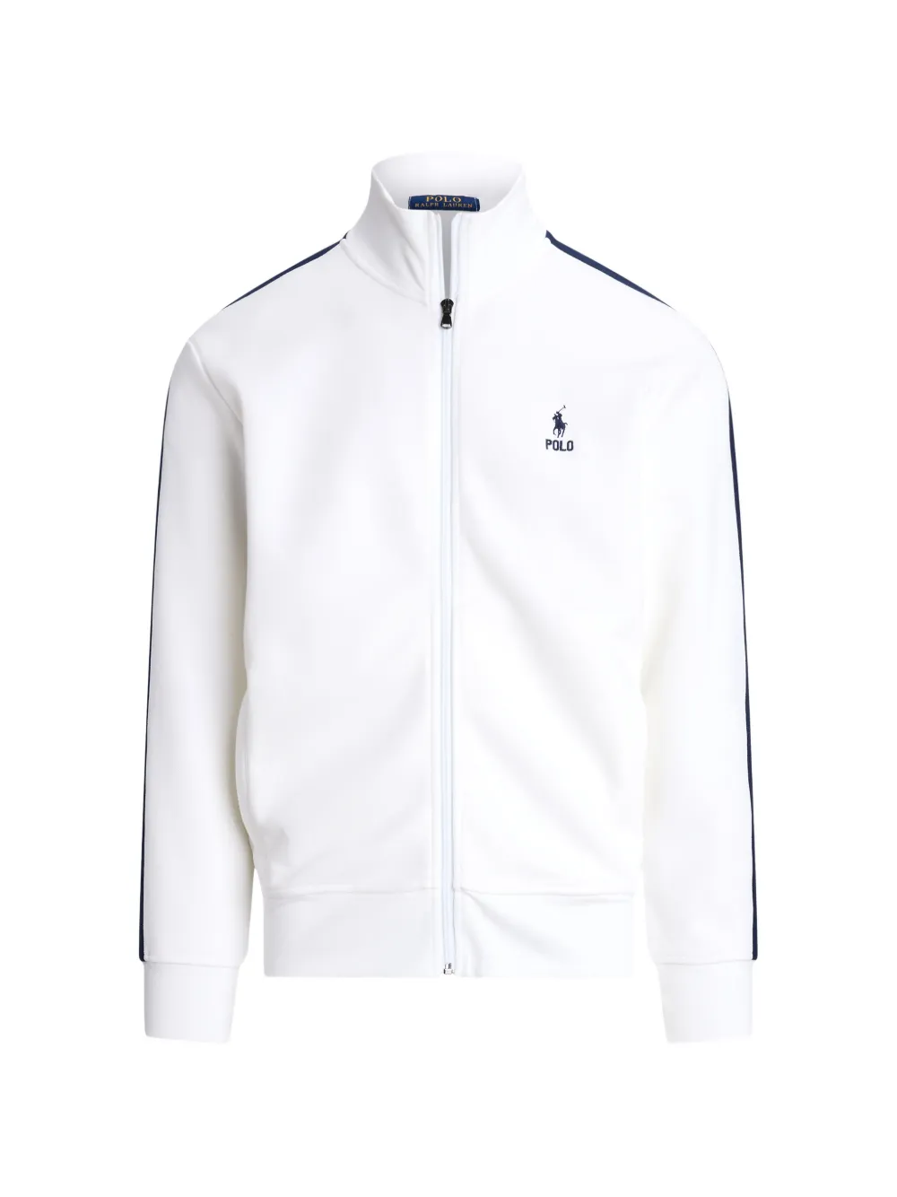 Polo Ralph Lauren stripe-detail zip-up sweatshirt - Bianco