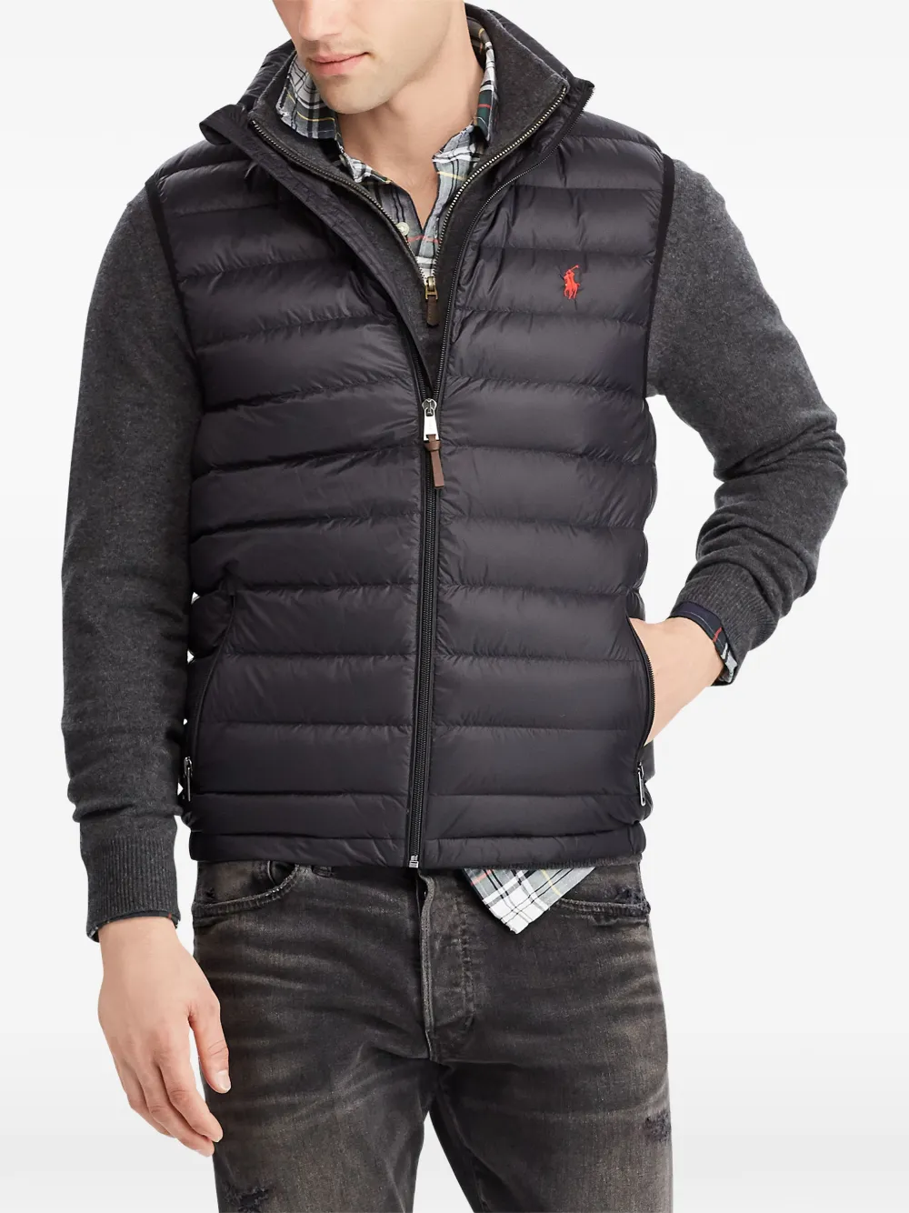 Polo Ralph Lauren Bodywarmer met geborduurd logo Zwart