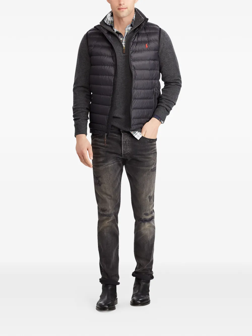 Polo Ralph Lauren Bodywarmer met geborduurd logo Zwart
