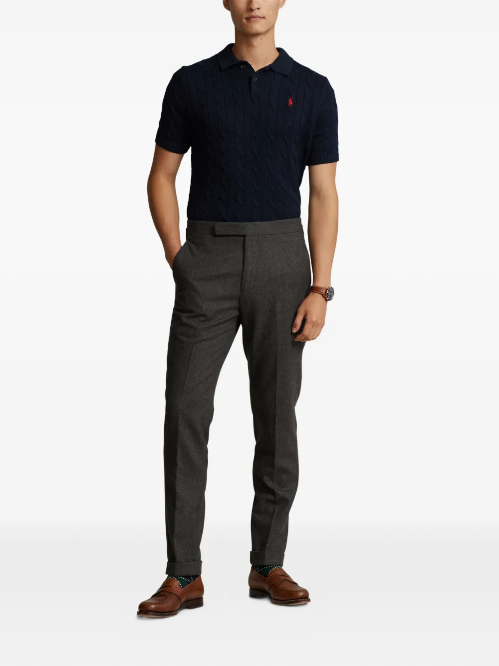 Polo Ralph Lauren Kabelgebreid poloshirt Blauw