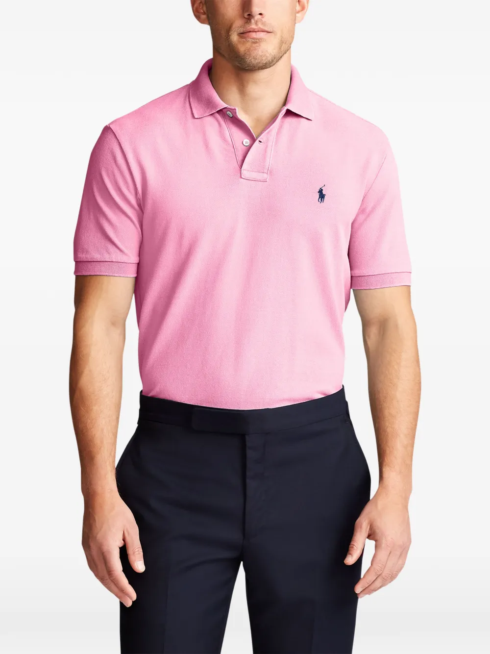 Polo Ralph Lauren Poloshirt met geborduurd logo en korte mouwen Roze