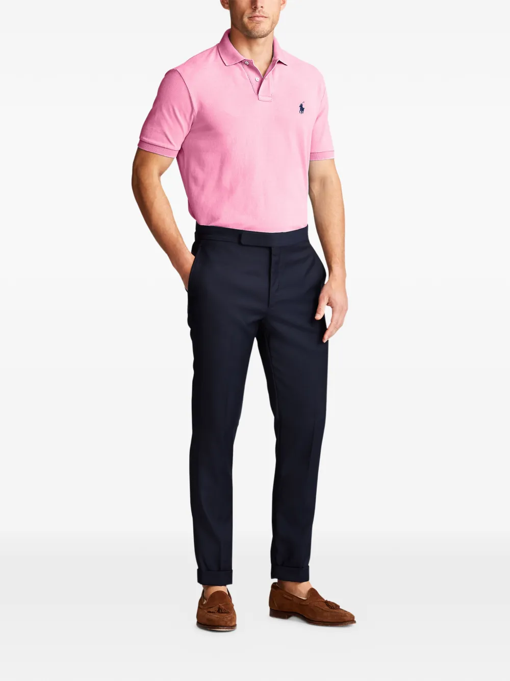Polo Ralph Lauren Poloshirt met geborduurd logo en korte mouwen Roze