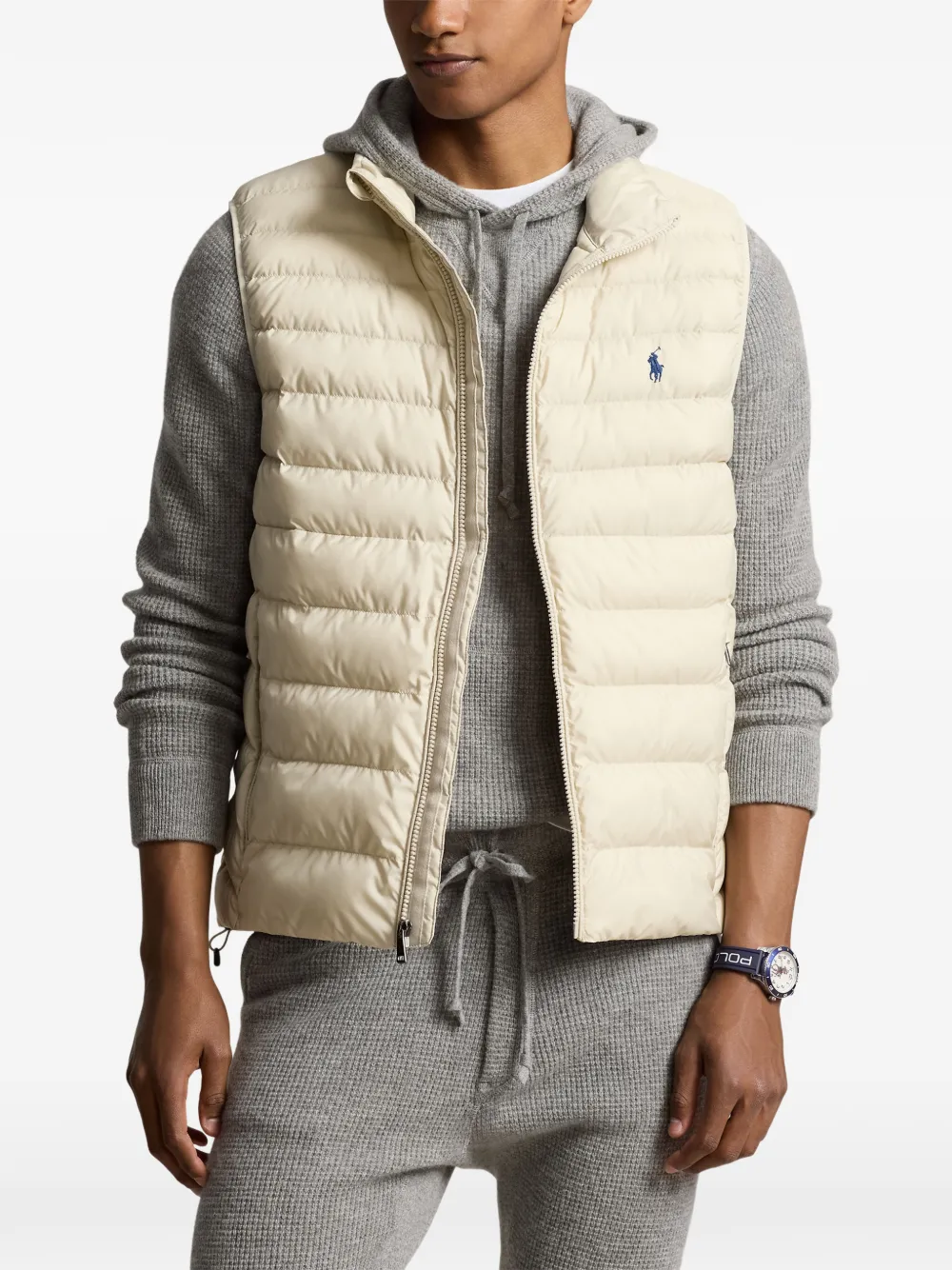 Polo Ralph Lauren Gilet met rits en logo Beige