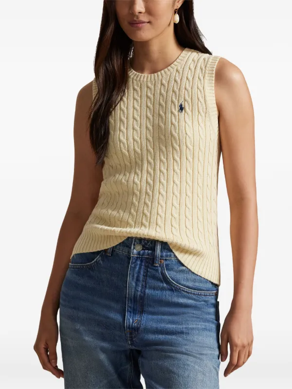 Polo Ralph Lauren ケーブルニット ノースリーブトップ | ニュートラル