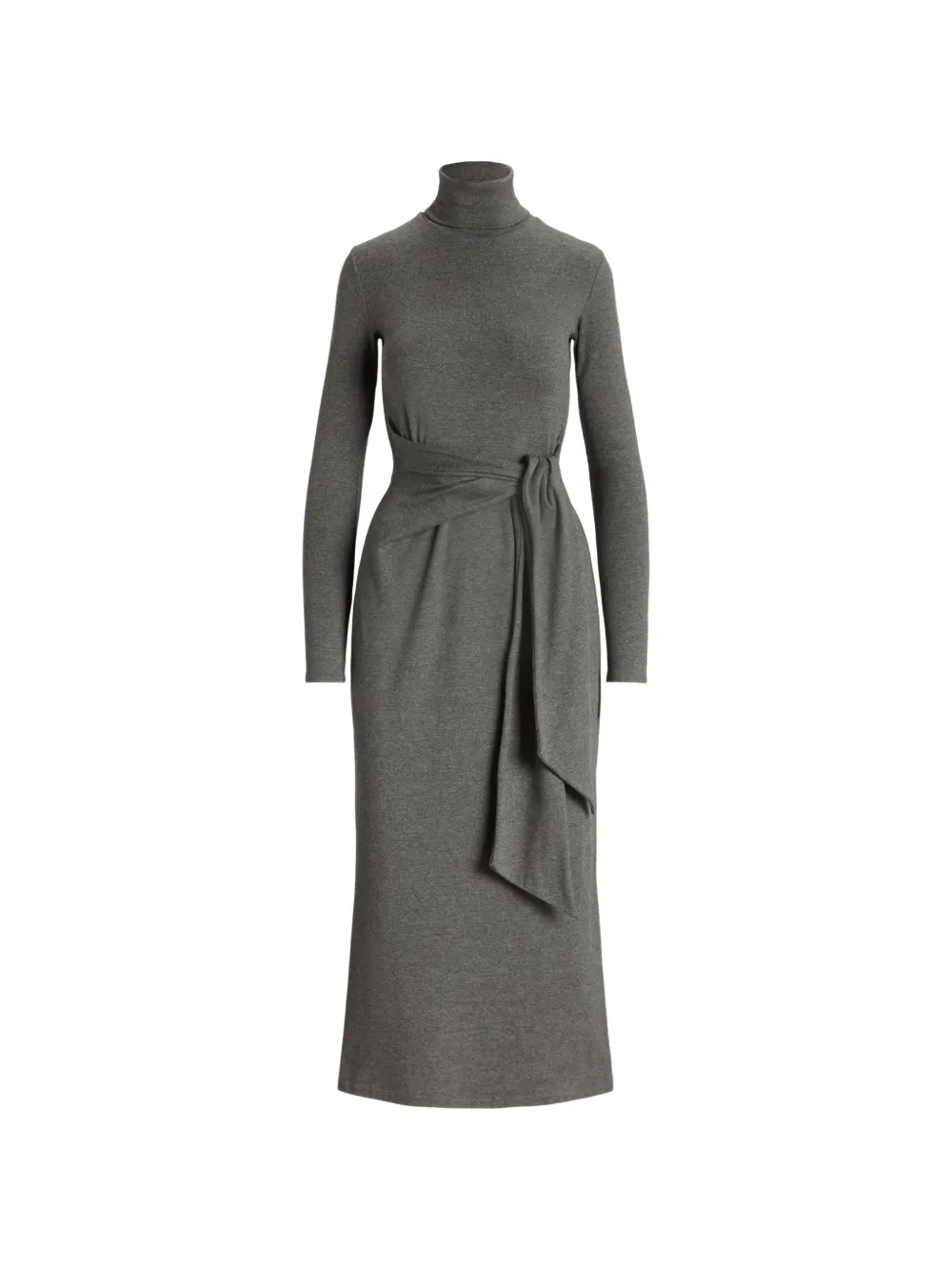 Polo Ralph Lauren tie-waist roll-neck midi dress - Grigio
