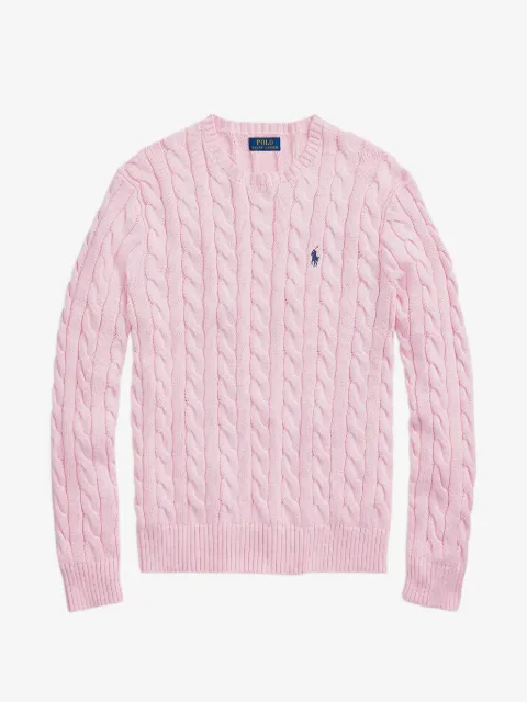 Polo Ralph Lauren suéter en tejido de ochos con cuello redondo
