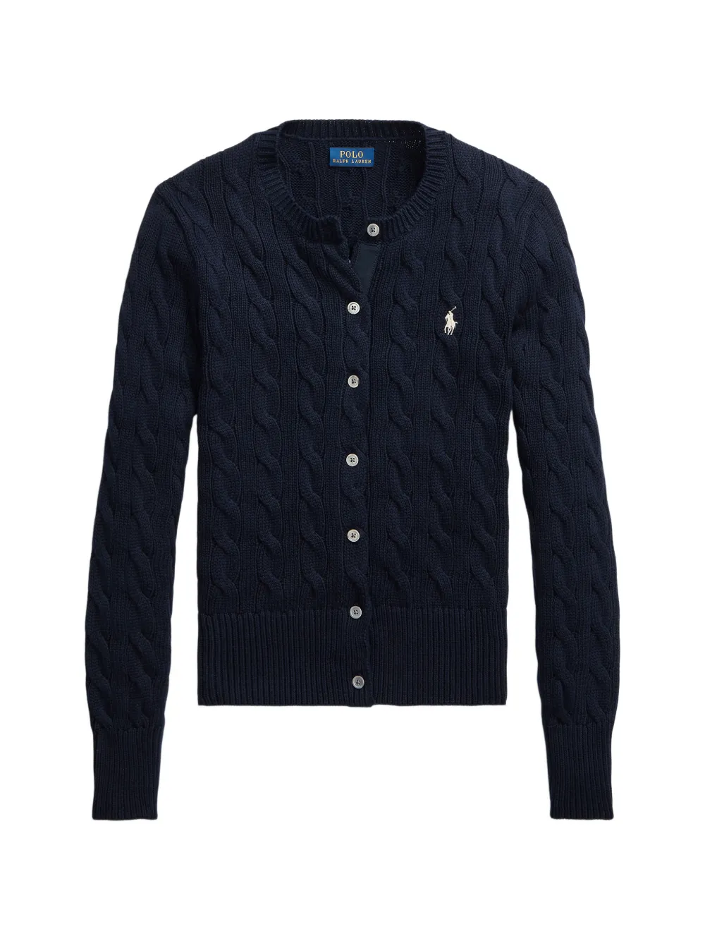 Polo Ralph Lauren cable-knit logo-embroidered cardigan - Blau