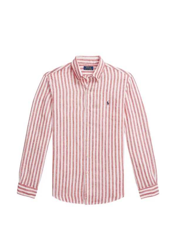 ralph lauren striped dress shirt Polo Ralph Lauren Classic Fit Striped Oxford Long Sleeve Woven Shirt
