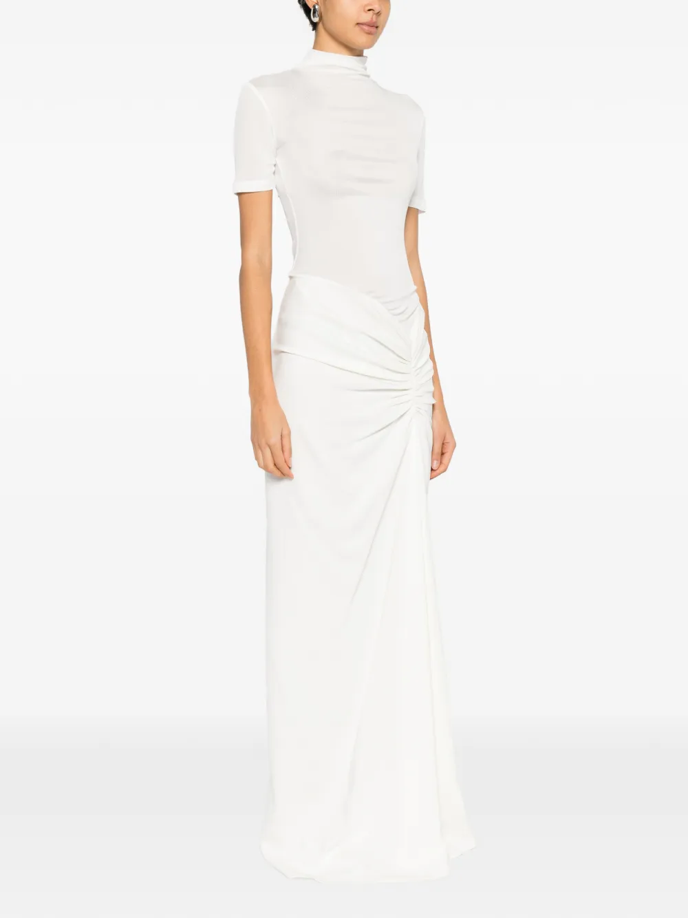 Christopher Esber Fusion maxi-jurk met gedrapeerde hals Wit