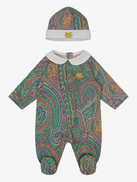 ETRO KIDS Besticktes Strampler-Set mit Paisley-Print