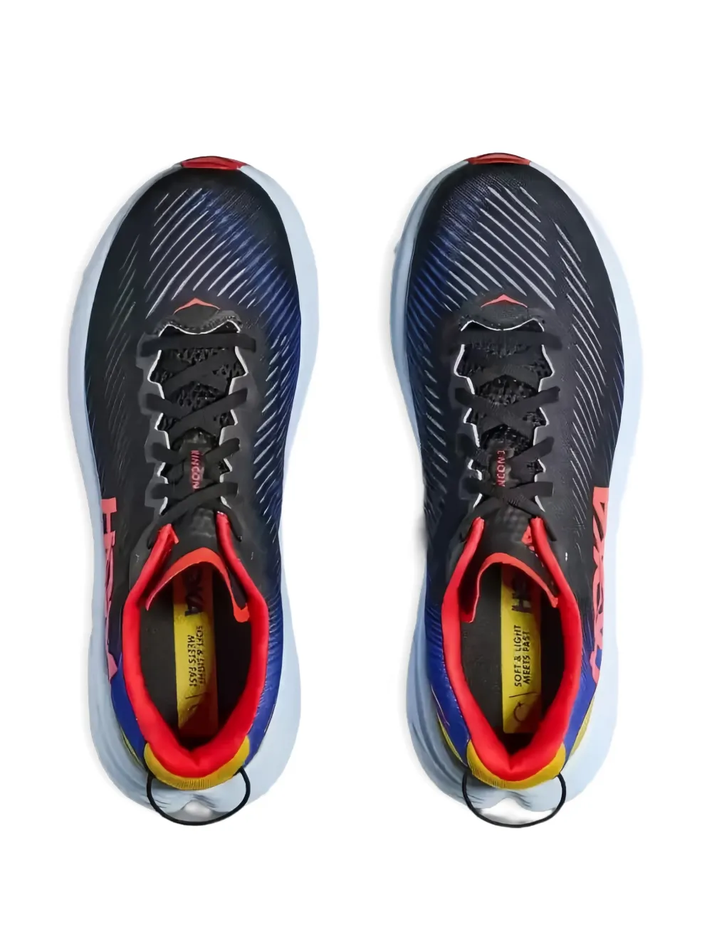 HOKA Rincon 3 "Black Dazzling Blue" sneakers Zwart