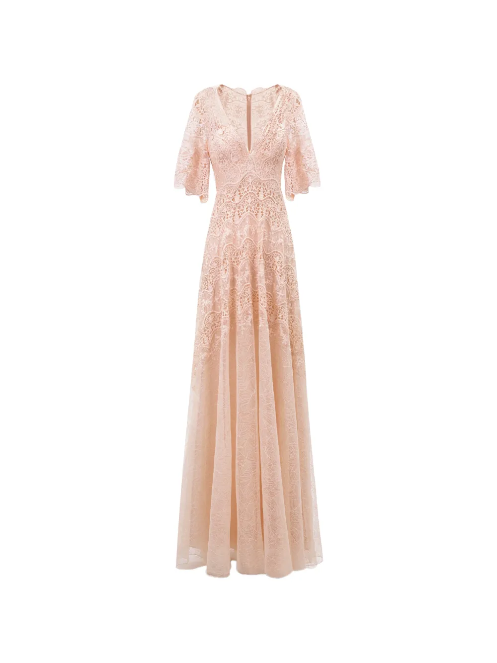 Gemy Maalouf Abito lungo con scollo a V - Rosa