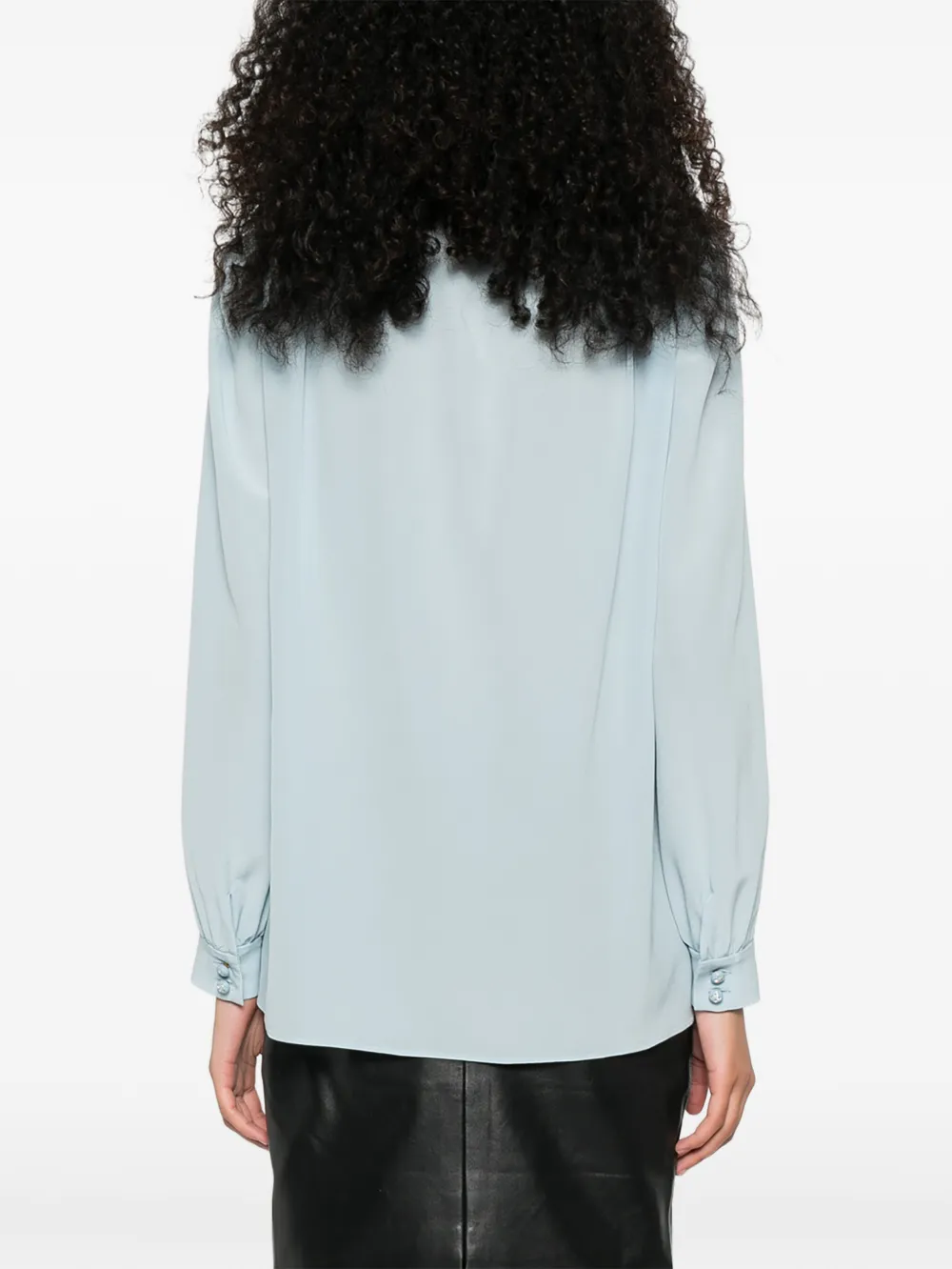 Valentino Garavani Blouse met gestrikte kraag en knopen Blauw