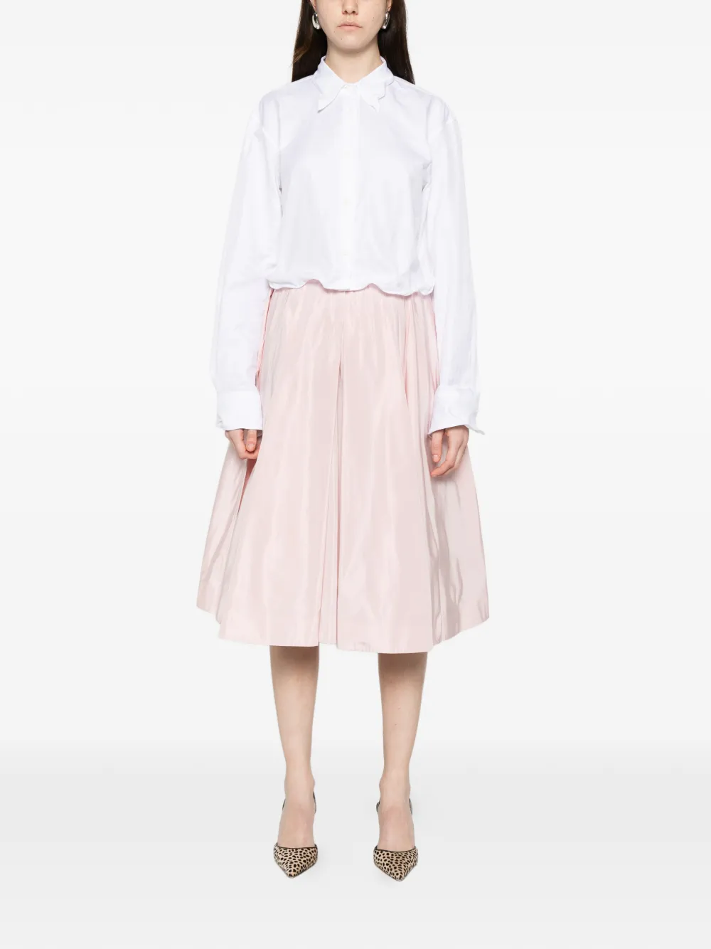 Prada pocketed midi A-line skirt - Roze