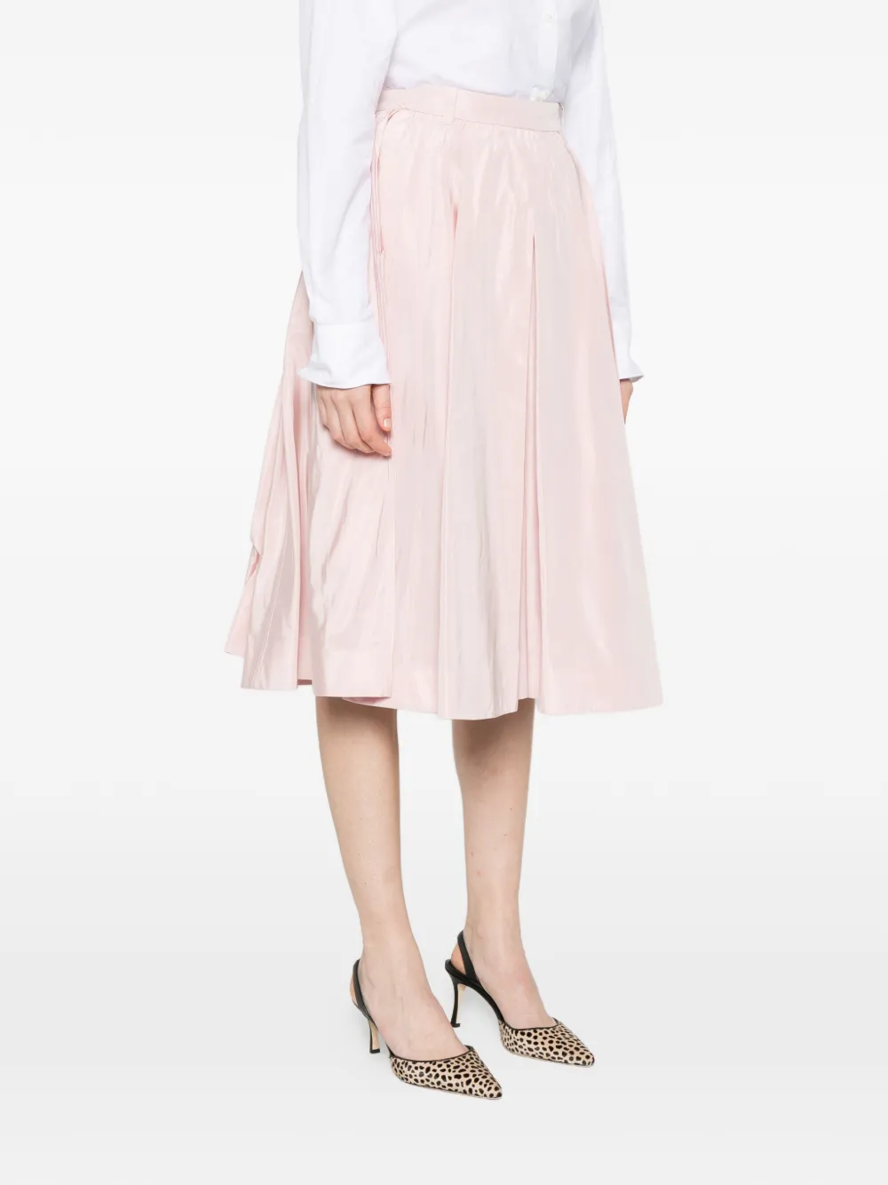  Prada Pocketed Midi A-line Skirt - Pink 