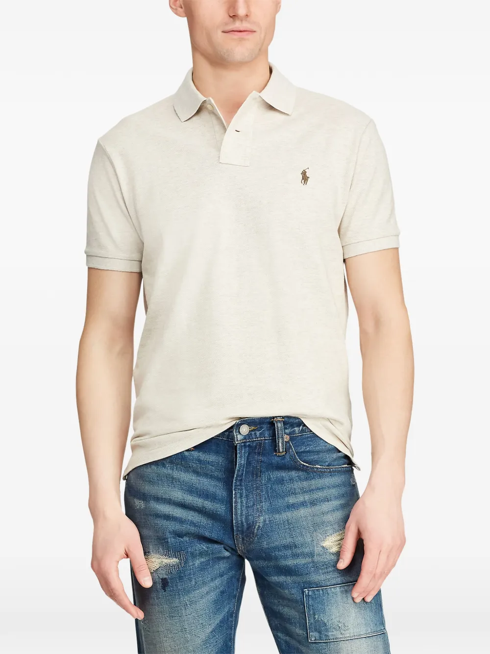 Polo Ralph Lauren Poloshirt met geborduurd logo Grijs